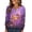 Purple Pink #036, variant on Mardi Gras Shirts Womens Sparkly Carnival Long Sleeve Tops Glitter Crew Neck Gold T Shirts Dark Purple M