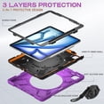 thumbnail image 4 of For iPad Air 13 inch M3 2025/M2 2024 Case, 360 Rotatable Handle Stand, Shoulder Strap, Drop-Proof Design, Purple, 4 of 7