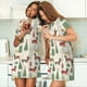 thumbnail image 4 of Easygdp Christmas Dachshund Dog Camisón de manga corta para mujer, informal, estampado, 4 of 6
