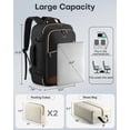 thumbnail image 2 of HOTOR Travel Backpack for Women, TSA-Friendly Carry-On Bag with Packing Cubes, Multi-Compartment, Water-Resistant Lightweight Travel Bag, Black,17" x 13" x 7.9", 2 of 3