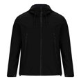 thumbnail image 3 of Windbreaker Men Unisex Long Sleeves Hooded Patchwork Zipper Outdoor Workwear Trench Coat Black M Windbreaker Jackets for Men, 3 of 5