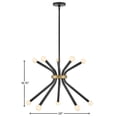 thumbnail image 3 of 83855BK Lark Axton - 50W 10 LED Medium Chandelier In Mid-Century Modern-18.75 Inches Tall and 28 Inches Wide-Black/Lacquered Brass Finish, 3 of 17