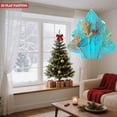 thumbnail image 2 of Vibrant Turquoise Metal Hanging Christmas Tree Wind Spinner with Intricate White Patterns & Autumn Leaves for Garden Decor, 2 of 7