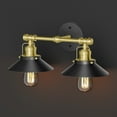 thumbnail image 2 of Gatco 1724 Modern Farmhouse Metal Double Sconce, Matte Black/Brushed Brass, 2 of 4