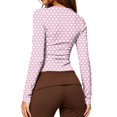 thumbnail image 4 of Garbnen Womens Shirts Long Sleeve Polka Dot Slim Fit Crew Neck Shirts for Women Basic Fall Winter Casual Y2k Women's&nbsp;blouses XS, 4 of 5