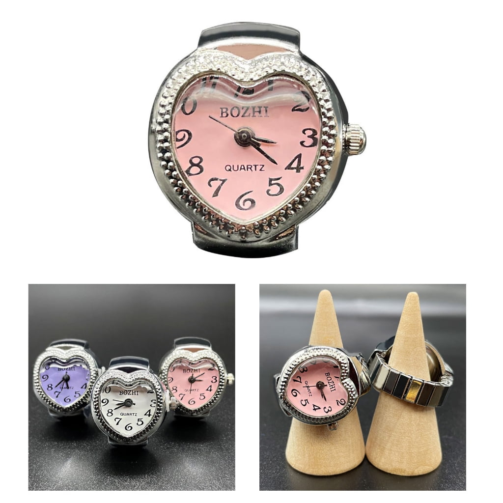ZPAQI Heart Shape Vintage Punk Elastic Stretchy Quartz Watch