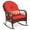 Red, variant on Best Choice Products Outdoor Wicker Rocking Chair for Patio, Porch w/ Steel Frame, Weather-Resistant Cushions - Red