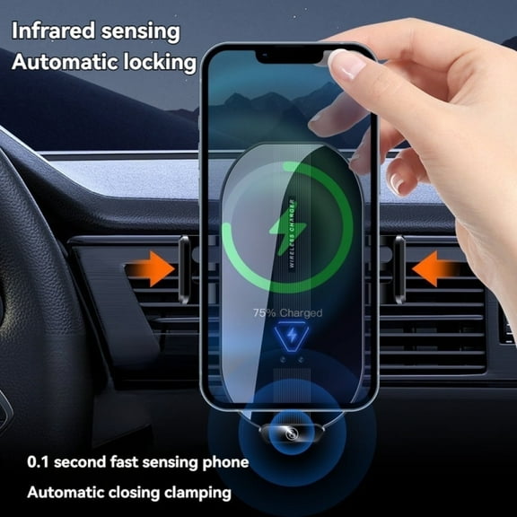 Car Wireless Charger Car Navigation Air Outlet Mobile Phone Bracket 15W Fast Charge Automobile Phone Holder