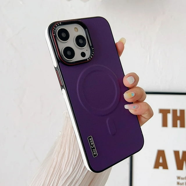 Business Double Color Leather Magsafe Case for iPhone 12 13 16 15 Pro Max Magnetic Matte Soft Shockproof Cover for iPhone 15Pro tzw