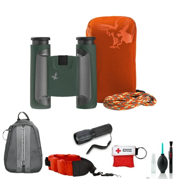 Swarovski 8x25 CL Pocket Binoculars (Green, 46151) - Kit with Backpack + More