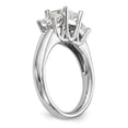 thumbnail image 6 of Solid 14K White Gold Three Stone Engagement Ring with CZ Cubic Zirconia Size 6.5, 6 of 8