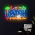 thumbnail image 3 of Handmadetneonsign The Beach Is My Happy Place Led Sign, Beach Neon Sign, Summer Vibes Wall Decor, 3 of 5