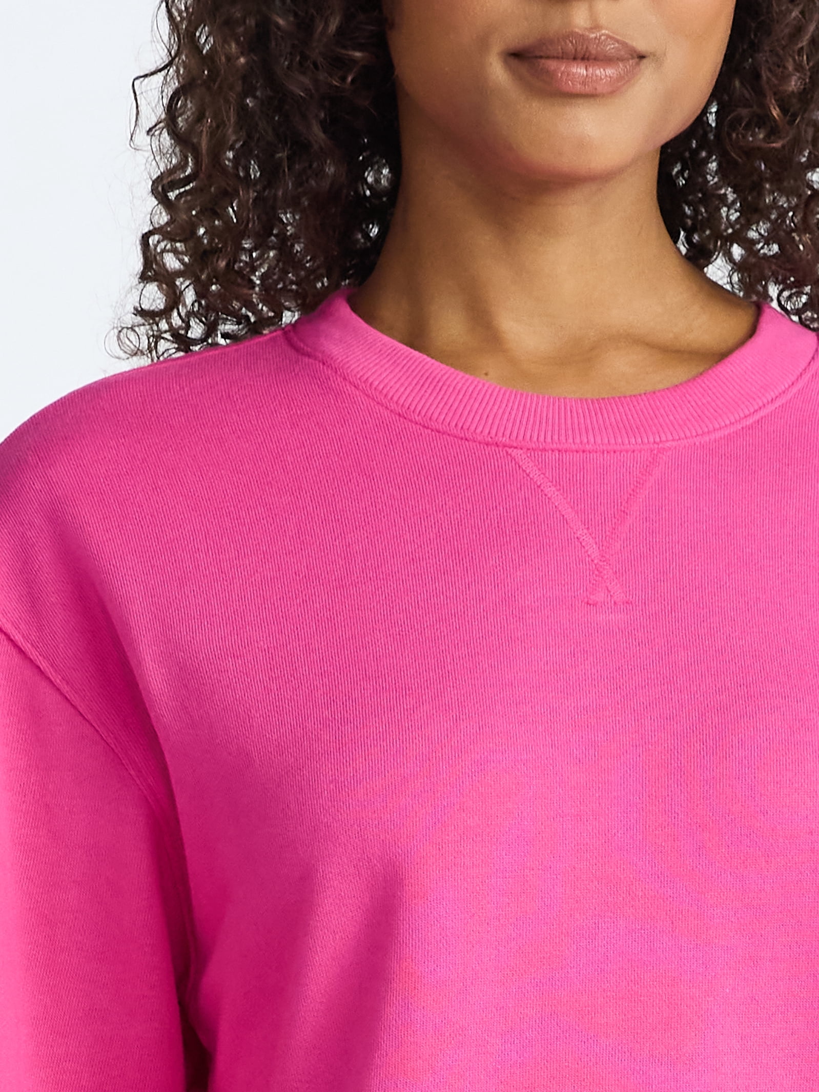 Time and Tru Women's and Women's Plus Crewneck Sweatshirt with Long Sleeves, Sizes XS-4X