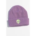 thumbnail image 3 of Ragstock Alien Embroidered Purple Beanie, 3 of 3