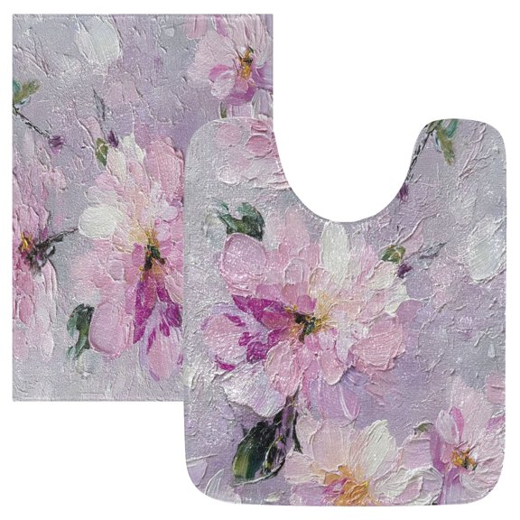 IAUYY 24x16 Inch Bath Mat Thick Soft Plush Shower Mat TPR Backing Material Non Slip Bath Mats for Bathroom for Tub Shower Hotel Small Petals and Leaves