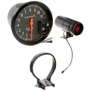 Spec-D Tuning RG-5DK02BKCF 12V 5" 7 Color LED Light 11K RPM Tachometer Gauge Black/Carbon Fiber