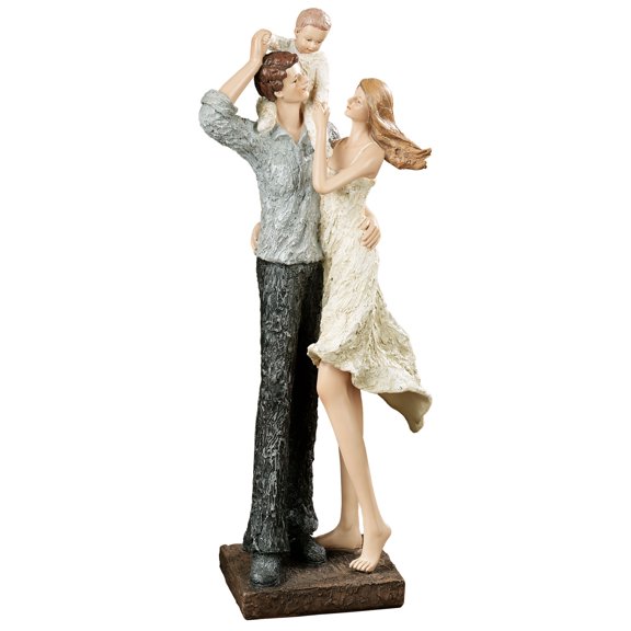 Treasured Family Moments Handpainted Tabletop Figurine Ivory, Gray and Black 7.5”W x 4.5”D x 18”H