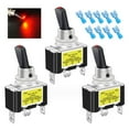 thumbnail image 1 of 3PCS Blue LED 12V 30A Car Boat ON/OFF Round Waterproof Rocker Toggle Switch, 1 of 1