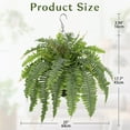 thumbnail image 3 of GnFlus Artificial Fern Plants Hanging Greenery Faux Ferns with Basket 25"Boston Fern 31 Leaves Fake Fern Indoor Outdoor Potted Plants bathroom Home Office Decor, 3 of 5