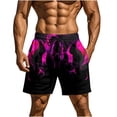 thumbnail image 1 of Beach Shorts for Men, Fast-Drying Polyester Swim Trunks with Flame Print, Lightweight Summer Casual Wear, Elastic Waistband, Side Pockets, UPF Protection, 1 of 9