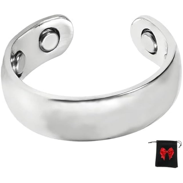 Original Magnetic Wellness Ring for Women/Men, Adjustable Open Stainless Steel Rings with 4 Strong Magnets, Lightweight, Water-Resistant