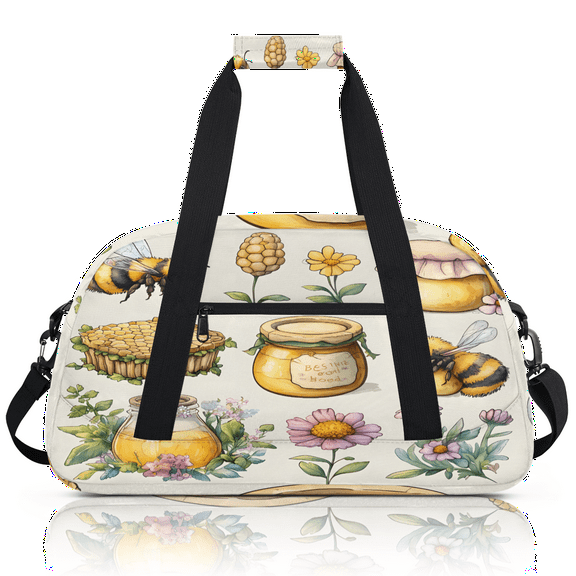 Herdesigns Honeycomb Sports Duffle Bags Travel Duffle Bag Gym Bag Bee Weekender Travel Bag Waterproof Overnight Bag Carry On Travel Tote Bag Dance Bags
