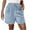 Light Blue, variant on BLVB Womens Summer Cotton Linen Shorts Fashion Drawstring Waist Loose Wide Leg Beach Lounge Shorts with Pockets