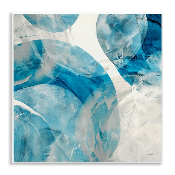 Stupell Industries Opaque Blue Spheres Abstract Painting Unframed Art Print Wall Art, 12 x 12