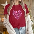 thumbnail image 6 of Otvok Womens Tops Casual Round Neck Short-Sleeve Valentine's Day Printed T-shirt, 6 of 6