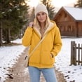 thumbnail image 6 of Lumtrix Women'S Sherpa Lined Full Zip Hoodie Warm Fleece Hooded Sweatshirt Casual Trendy Winter Thick Coat With Pocket Yellow L, 6 of 9