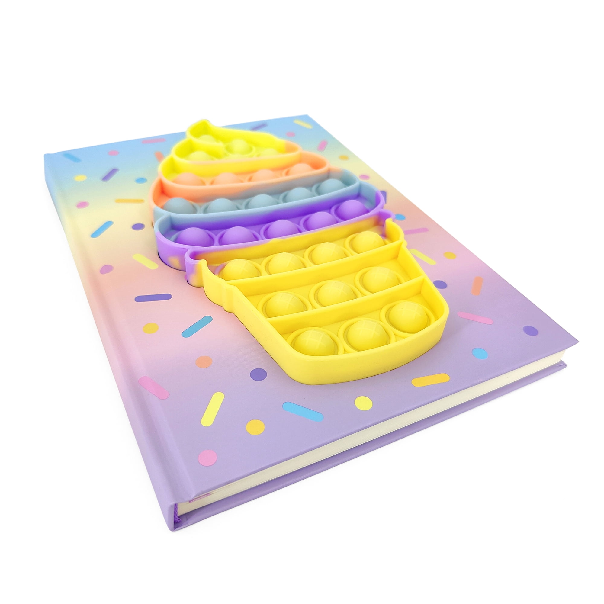 Pen + Gear Pop-It Fidget Journal, Colorful Ice Cream Cone, Lined Paper, Hardbound