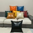 thumbnail image 7 of CaiYueKe Oil Wax Leather Throw Pillow Covers 45x45cm - Decorative Square Outdoor Sofa Couch Chair Accent Pillowcases with Zipper Closure, Breathable Cooling Home Decor, 7 of 7
