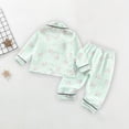 thumbnail image 5 of Odeerbi 1-5 Años Boys Girls Verano Pijamas de Algodón de Manga Larga Con Solapa Con Muescas Camisa Pantalones Set Soft Floral Sleepwear Pijama Set, 5 of 5