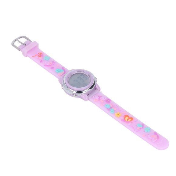 LED Digital Kids Watch, Cute Birthday Gift Easy Reading Cartoon Child Watch For 3 To 10 Years Old For Daily Pink,Rose Red,Dark Purple,Light Purple,Blue