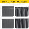 thumbnail image 4 of NICETOWN French Door Curtains Rod Pocket Thermal Insulated Blackout Faux Linen Door Curtain Panel for Glass Door, 25"x72", Charcoal Gray, 1 Panel, 4 of 7
