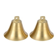 Farfi 2Pcs Sheep Bells Easy Hanging Clear Sound Anti-rust Copper Chinese Style Horse Elephant Camel Dog Bells Home Supplies (Golden)