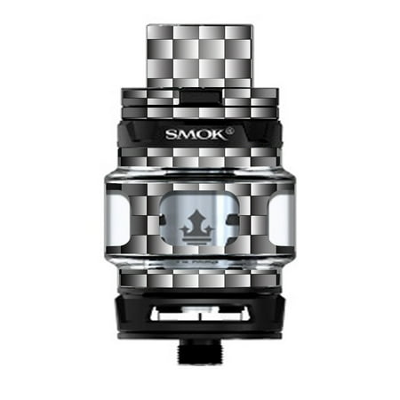 - Skin Decal Vinyl Wrap for Smok TFV12 Prince Tank Vape Kit skins stickers cover / White Grey Carbon Fiber Look