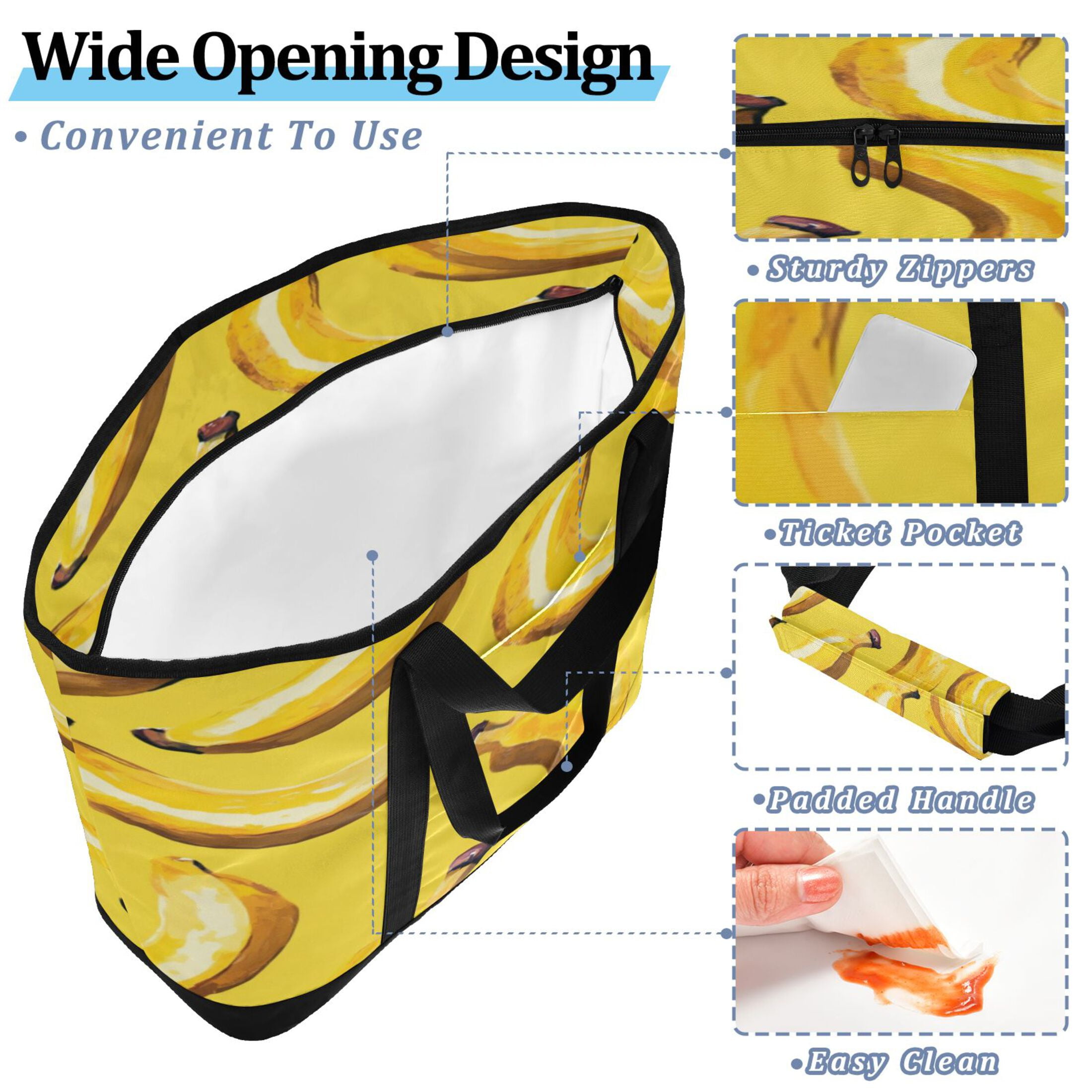 Large Hand-held Ice Pack Picnic Bag Insulation and Refrigeration Suitable for Shopping Picnics and Camping Big Yellow Banana