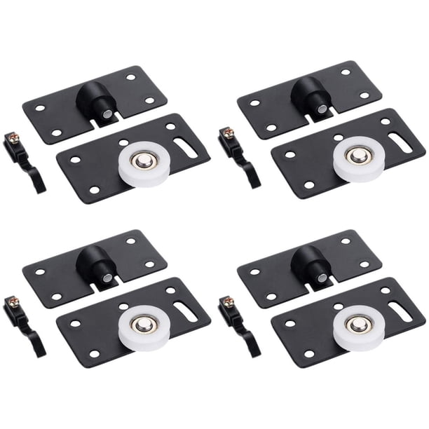 Juego de ruedas de nailon para puerta de gabinete de 4 piezas, polea corrediza para puerta de armario con ruedas correderas, ruedas corredizas para muebles, para puerta corrediza de gabinete