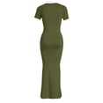 thumbnail image 4 of Wdgfv Women's Basic Summer Casual Lounge Long Dress Elegant Short Sleeve Crew Neck Bodycon Maxi Dresses, 4 of 5