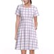thumbnail image 1 of Balery Purple Checkboard Vestidos sueltos de manga corta para mujer, vestidos de verano 2025, vestidos casuales de corte A con vuelo., 1 of 6