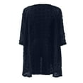 thumbnail image 1 of PMUYBHF Female Womens Cardigan With Pockets And Buttons Women Cardigan Three Quarter Sleeve Open Front Lightweight Cardigan Casual Ruffles Cardigan M Navy, 1 of 6