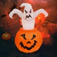 thumbnail image 3 of Graflsoa 1.8m Glowing White Ghost Pumpkin Inflatable for Halloween - Perfect Indoor/Outdoor Decoration with LED Lights, Weatherproof Design, and Easy Setup, 3 of 6