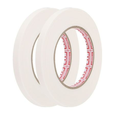 Uxcell 2 Rolls Wire Harness Cloth Tape 2/5 x164ft(10mmx50m) 0.2mm Thick Fabric High Adhesive Tearable Heat Resistant Tapes for Carpet Seaming Auto Cable Fixed White