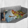 thumbnail image 6 of Dino Soft Flannel Fleece Throw Blanket, Cartoon Style Dinosaurs in a Dino Park Jungle Trees Wildlife Habitat Illustration, Cozy Plush for Indoor and Outdoor Use, 70" x 90", Multicolor, by Ambesonne, 6 of 6