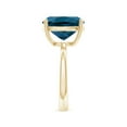 thumbnail image 3 of ANGARA Natural Cushion 5.8 ct London Blue Topaz Cocktail Ring in 14K Yellow Gold for Women (Size-12x10mm) | November Birthstone, Anniversary, Jewelry Gift for Women | Natural London Blue Topaz Ring, 3 of 10