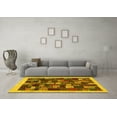 thumbnail image 3 of Ahgly Company Machine Washable Indoor Square Abstract Yellow Contemporary Area Rugs, 6' Square, 3 of 4