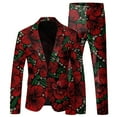 thumbnail image 4 of Mens Vintage Printed Pocket Lapel Button Suit Fashion Retro Style Blazer Slim Fit Casual Dress Party Jacket Sport Coat, 4 of 4