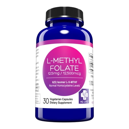 MD. Life 5-MTHF L-Methylfolate 12.5 MG Active Folate 30 Capsules (30)