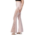 thumbnail image 2 of ClothingAve. Womens Soft Stretchy High Waist Boho Bell Bottom Flare Pants PU Pink Large, 2 of 6